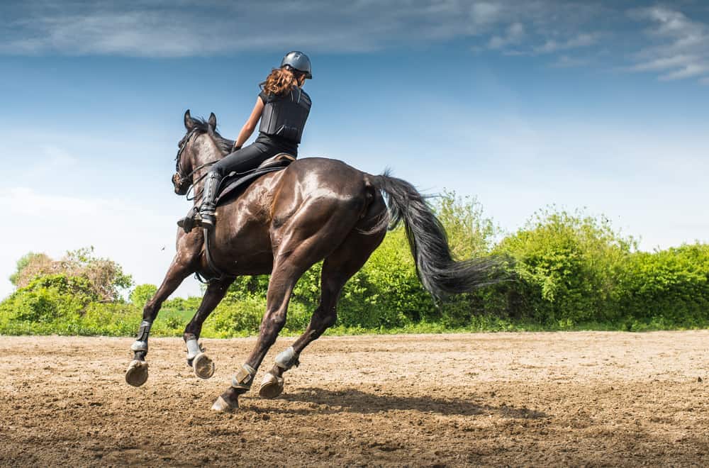 Riding a horse