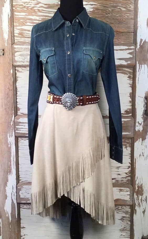 Heavy Crepe skirt western wear
